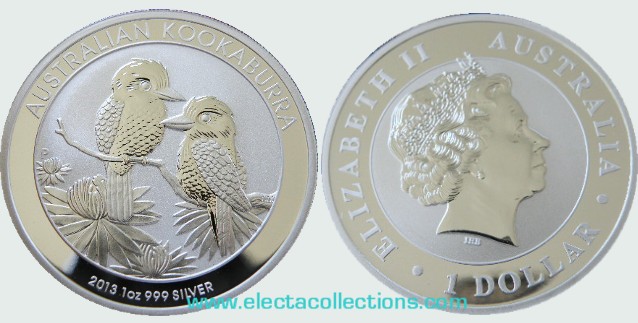 Australia - Silver coin BU 1 oz, Kookaburra, 2013